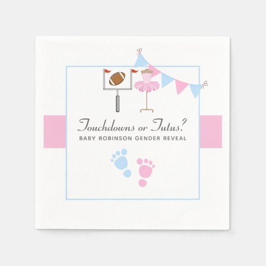Serviette En Papier Touchdowns ou Tutus Genre Reveal Party (Devant)