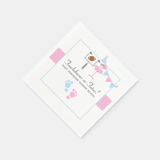 Serviette En Papier Touchdowns ou Tutus Genre Reveal Party (Coin)