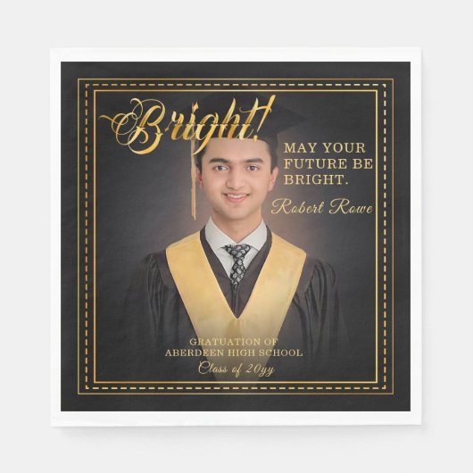 Serviette En Papier Touche d'or Éclairez votre avenir. (Devant)