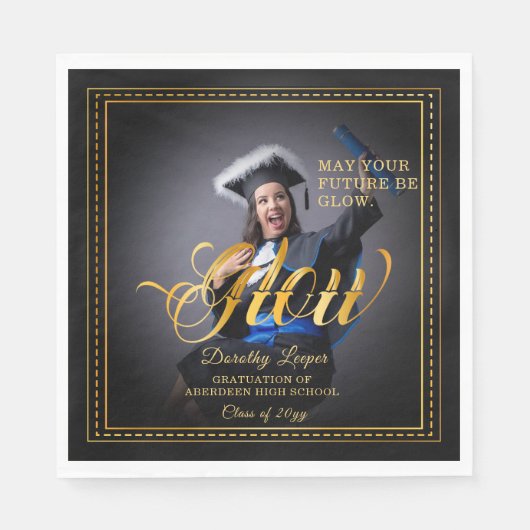 Serviette En Papier Touche d'or Glow your future. (Devant)