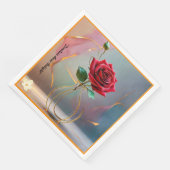 Serviette En Papier "Touche or délicate" (Coin)