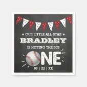 Serviette En Papier Toucher Le Grand | Baseball 1er anniversaire (Devant)