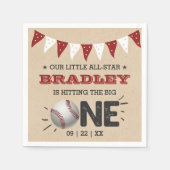 Serviette En Papier Toucher Le Grand | Baseball 1er anniversaire (Devant)