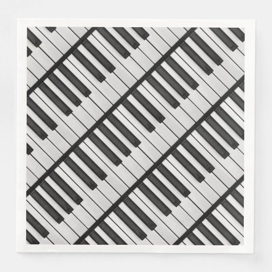 Serviette En Papier Touches de piano noir et blanc (Devant)