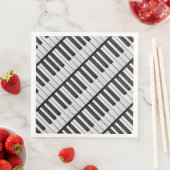 Serviette En Papier Touches de piano noir et blanc (En situation)