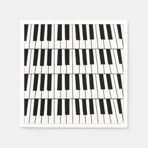 Serviette En Papier Touches de piano noires et blanches Pianiste Music