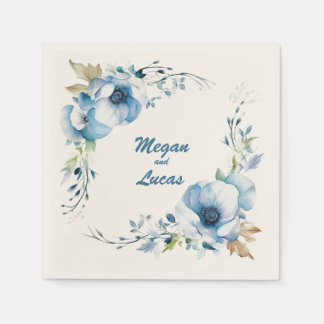 Serviette En Papier Toujours bleu : serviettes Mariage personnalisées