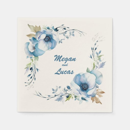 Serviette En Papier Toujours bleu : serviettes Mariage personnalisées (Devant)