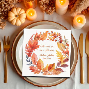 Serviette En Papier Toujours dans nos coeurs Funérailles Automne Flora