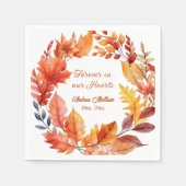 Serviette En Papier Toujours dans nos coeurs Funérailles Automne Flora (Devant)