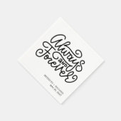 Serviette En Papier Toujours et pour toujours Mariage noir blanc (Coin)