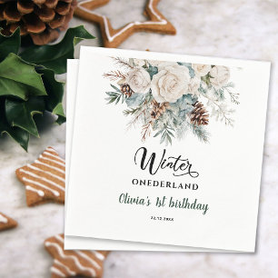 Serviette En Papier Toujours Vert Hiver Onederland Premier Anniversair