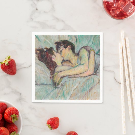 Serviette En Papier Toulouse-Lautrec - En Lit, Baiser (En situation)