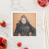 Serviette En Papier Toulouse-Lautrec - Femme avec un Boa Noir (En situation)