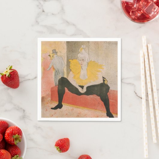 Serviette En Papier Toulouse-Lautrec - Mademoiselle Cha-u-kao Siège (En situation)