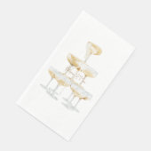 Serviette En Papier Tour Champagne Noms Personnalisés Mariage Papier I (Coin)