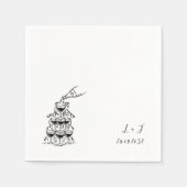 Serviette En Papier Tour Champagne Personnalisé Monogramme Mariage Coc (Devant)