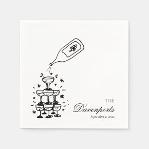 Serviette En Papier Tour de champagne personnalisée pour enterrement d