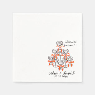 Serviette En Papier Tour de mariage en champagne
