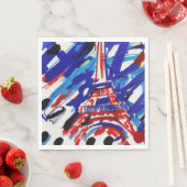 Serviette En Papier Tour Eiffel (En situation)