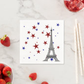 Serviette En Papier Tour Eiffel avec étoiles (En situation)