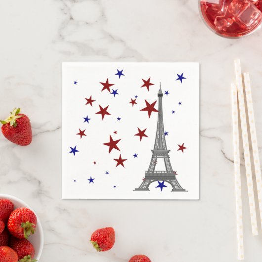 Serviette En Papier Tour Eiffel avec étoiles (En situation)