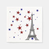Serviette En Papier Tour Eiffel avec étoiles (Devant)