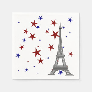 Serviette En Papier Tour Eiffel avec étoiles