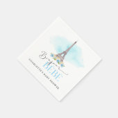 Serviette En Papier Tour Eiffel Bonjour Baby shower Papier (Coin)