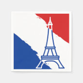Serviette En Papier Tour Eiffel Couleurs Drapeau Français (Devant)