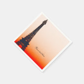 Serviette En Papier Tour Eiffel de Paris Coucher de Soleil Orange Chic (Coin)