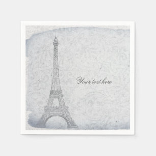 Serviette En Papier Tour Eiffel de Paris Mariage Vintage Élégant Chic