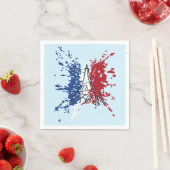 Serviette En Papier Tour Eiffel, Drapeau de France (En situation)