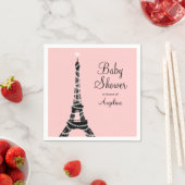 Serviette En Papier Tour Eiffel Éclairage Baby shower Napkin (En situation)
