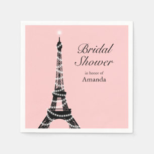Serviette En Papier Tour Eiffel Étincelles Napkin