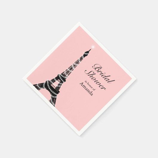 Serviette En Papier Tour Eiffel Étincelles Napkin (Coin)