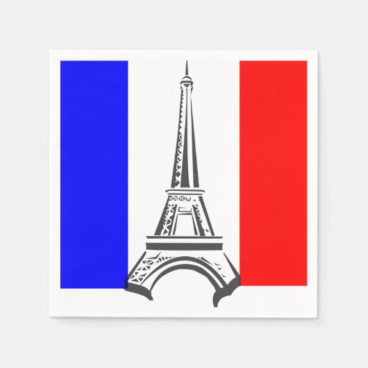 Serviette En Papier Tour Eiffel France (Devant)