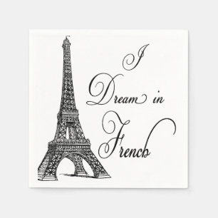 Serviette En Papier Tour Eiffel "I Dream in French" Papier
