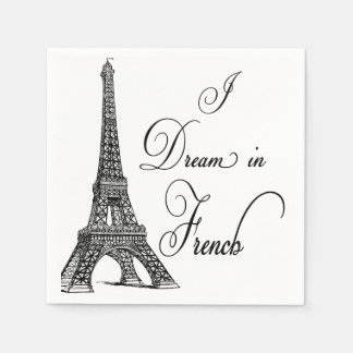 Serviette En Papier Tour Eiffel "I Dream in French" Papier