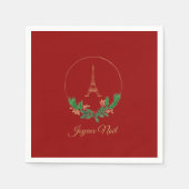 Serviette En Papier Tour Eiffel Joyeux Noel (Devant)
