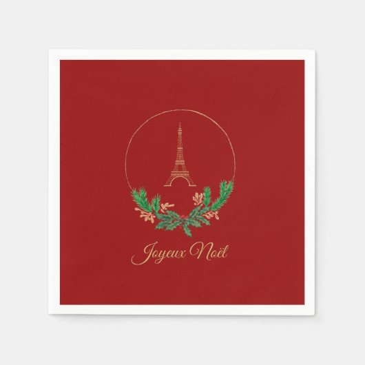 Serviette En Papier Tour Eiffel Joyeux Noel (Devant)