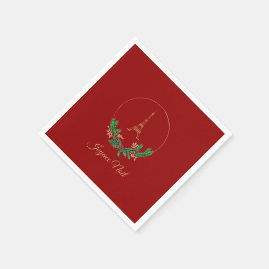 Serviette En Papier Tour Eiffel Joyeux Noel (Coin)