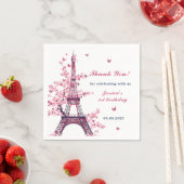 Serviette En Papier Tour Eiffel Paris 1er anniversaire (En situation)