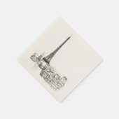 Serviette En Papier Tour Eiffel Paris Cityscape Sketches Party Napkin (Coin)