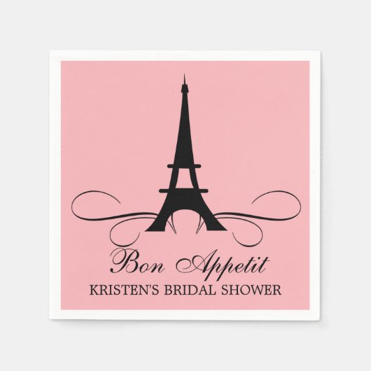 Serviette En Papier Tour Eiffel Paris | FÊTE DES MARIÉES (Devant)
