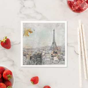 Serviette En Papier Tour Eiffel. Paris, France