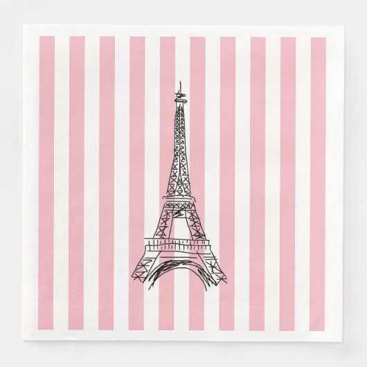Serviette En Papier Tour Eiffel Paris Papier (Devant)