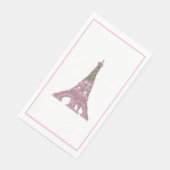 Serviette En Papier Tour Eiffel Rose Rose Art opiacé Papier Invité (Coin)
