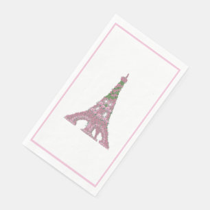 Serviette En Papier Tour Eiffel Rose Rose Art opiacé Papier Invité