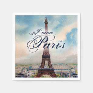 Serviette En Papier Tour Eiffel vintage